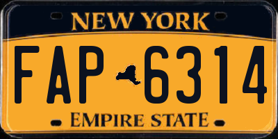 NY license plate FAP6314