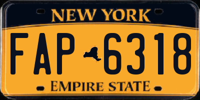 NY license plate FAP6318
