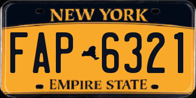 NY license plate FAP6321