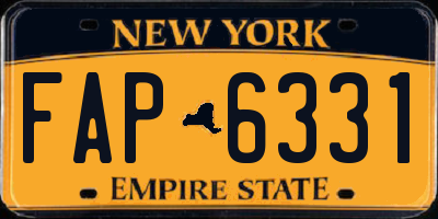 NY license plate FAP6331
