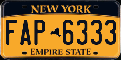 NY license plate FAP6333
