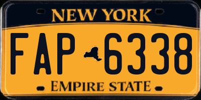 NY license plate FAP6338
