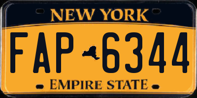 NY license plate FAP6344