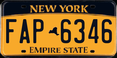 NY license plate FAP6346