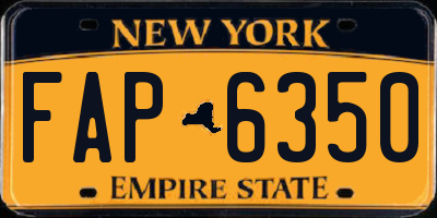 NY license plate FAP6350