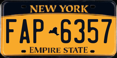 NY license plate FAP6357