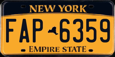NY license plate FAP6359