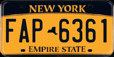 NY license plate FAP6361