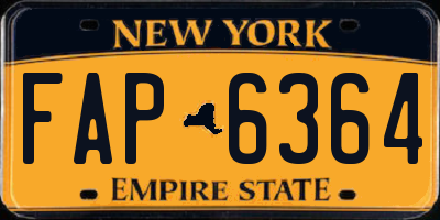 NY license plate FAP6364