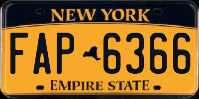 NY license plate FAP6366