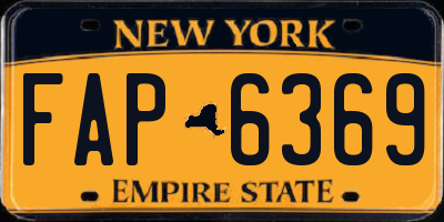 NY license plate FAP6369