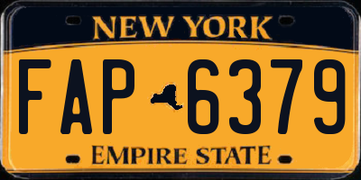 NY license plate FAP6379