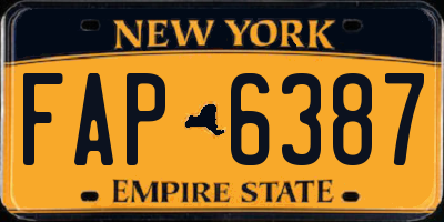 NY license plate FAP6387