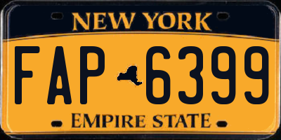 NY license plate FAP6399