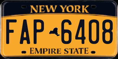 NY license plate FAP6408