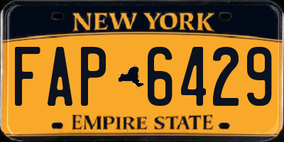NY license plate FAP6429