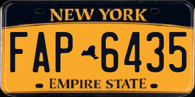 NY license plate FAP6435