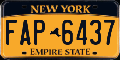 NY license plate FAP6437