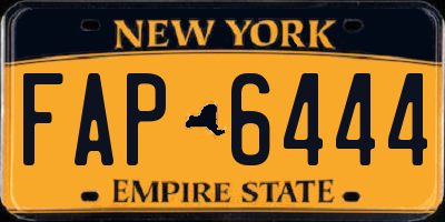 NY license plate FAP6444
