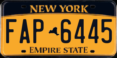 NY license plate FAP6445