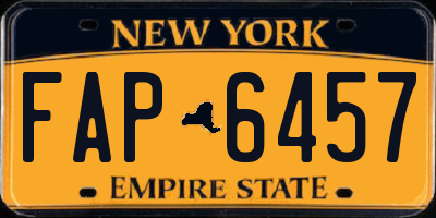 NY license plate FAP6457