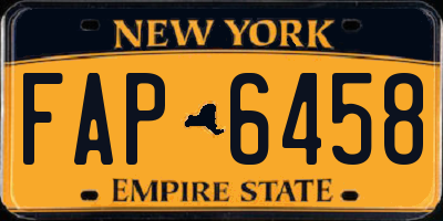 NY license plate FAP6458