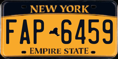 NY license plate FAP6459