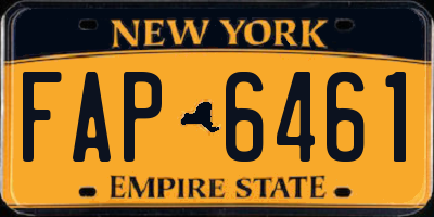 NY license plate FAP6461