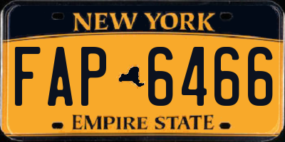 NY license plate FAP6466