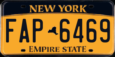 NY license plate FAP6469