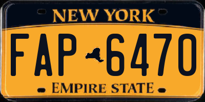 NY license plate FAP6470