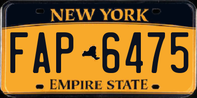 NY license plate FAP6475