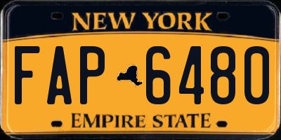 NY license plate FAP6480