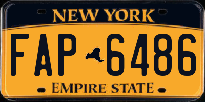 NY license plate FAP6486