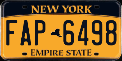 NY license plate FAP6498