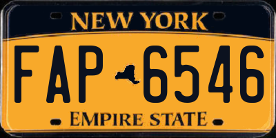 NY license plate FAP6546