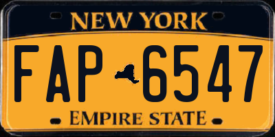 NY license plate FAP6547