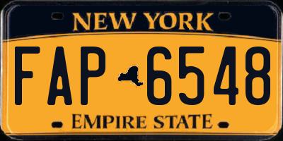 NY license plate FAP6548