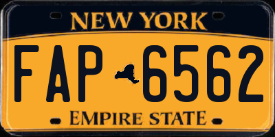 NY license plate FAP6562