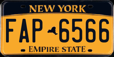 NY license plate FAP6566