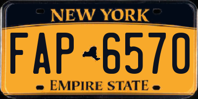 NY license plate FAP6570