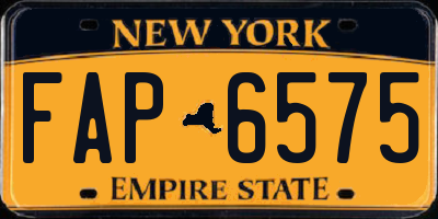 NY license plate FAP6575