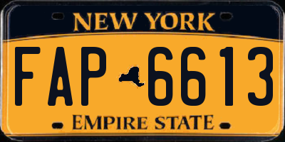 NY license plate FAP6613