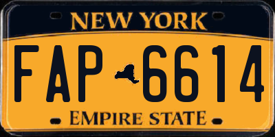 NY license plate FAP6614
