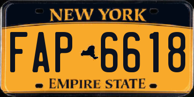 NY license plate FAP6618
