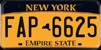 NY license plate FAP6625