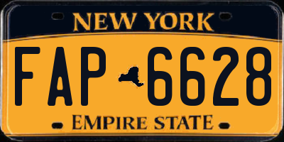NY license plate FAP6628