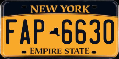 NY license plate FAP6630