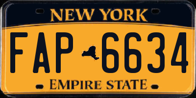 NY license plate FAP6634