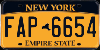 NY license plate FAP6654